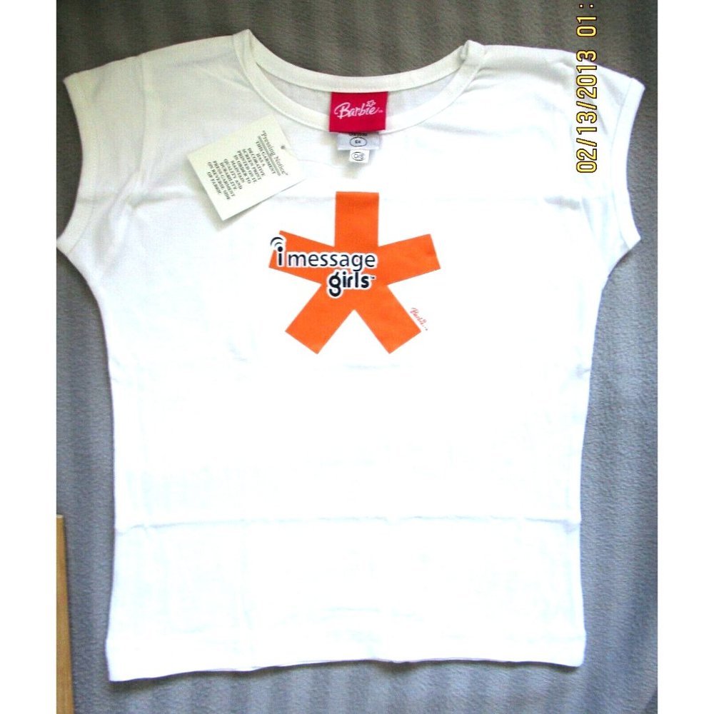 Barbie branded "i Message"  T-Shirt for Children/Girls - NEW WT 100% Cotton - 6X